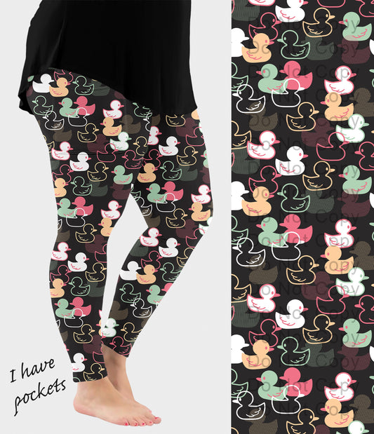 RTS - Patterned Ducks Leggings with Pockets