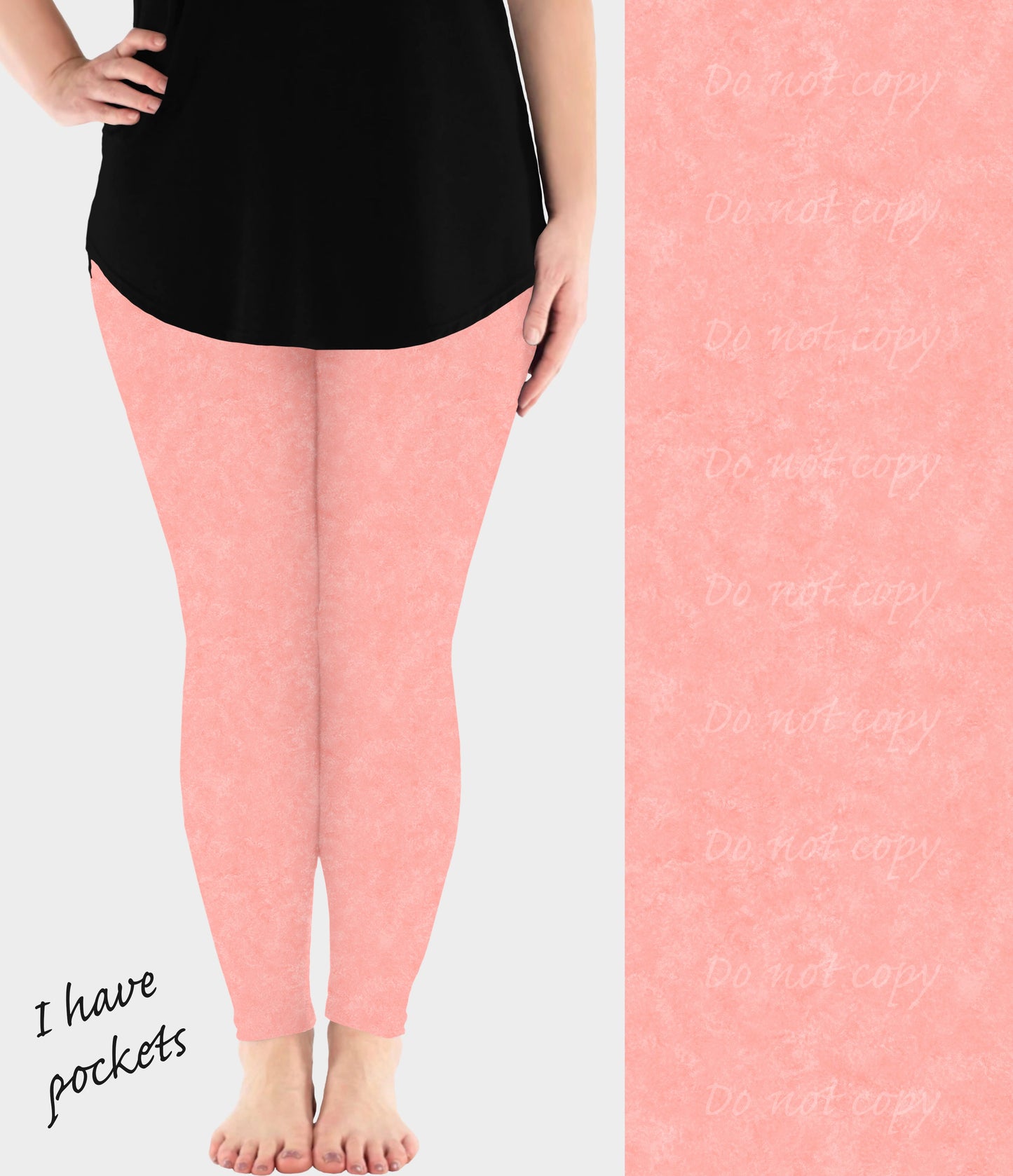 RTS - Pink Coral Leggings w/ Pockets