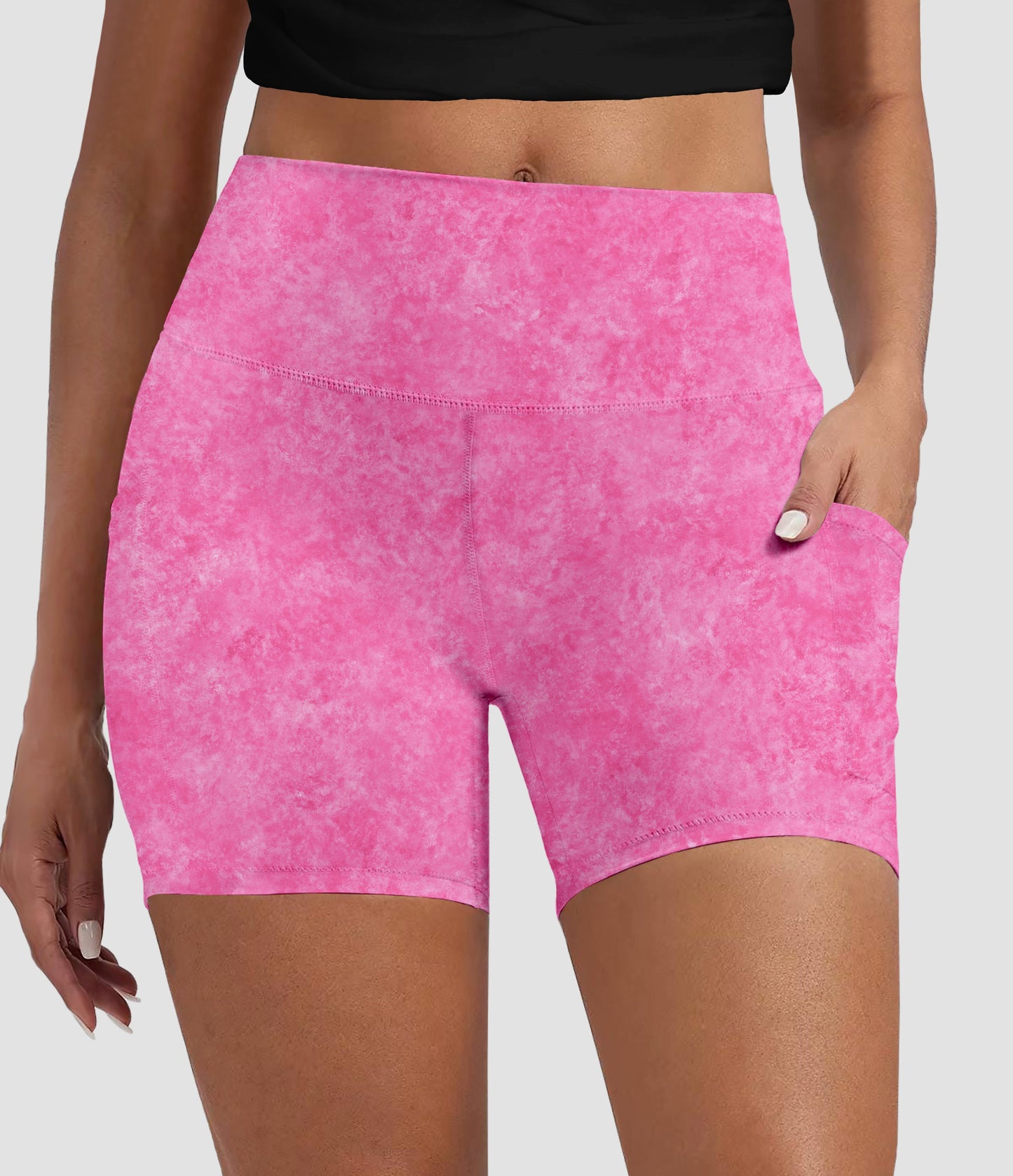 RTS - Pink Fusion Biker Shorts w/ Pockets