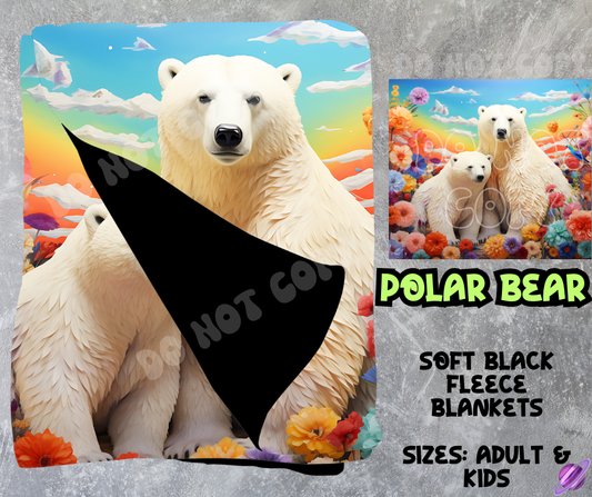 POLAR BEAR - SOFT BLACK FLEECE THROWS 8 - PREORDER CLOSING 2/21