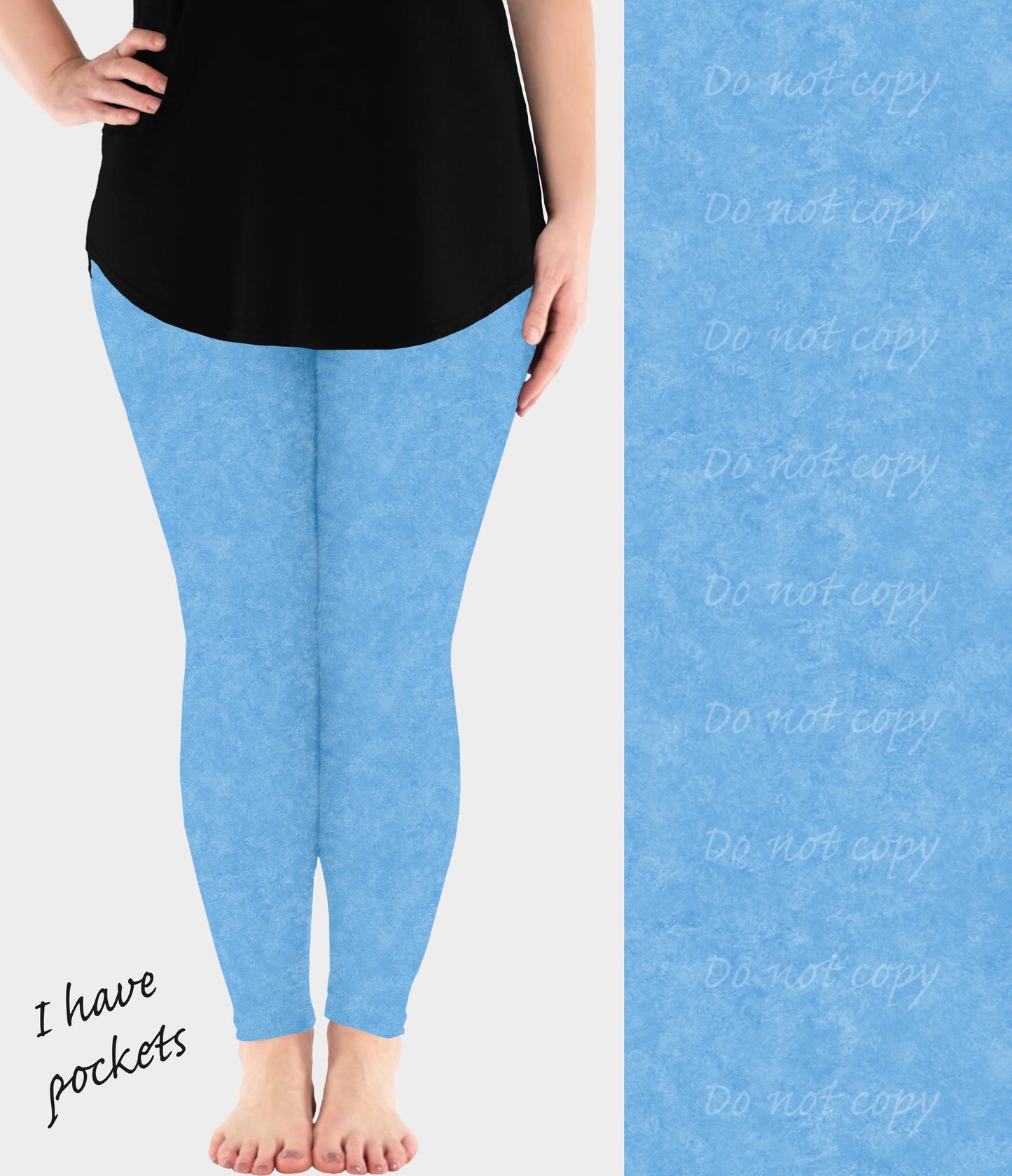 RTS - Pretty Blue Leggings w/ Pockets