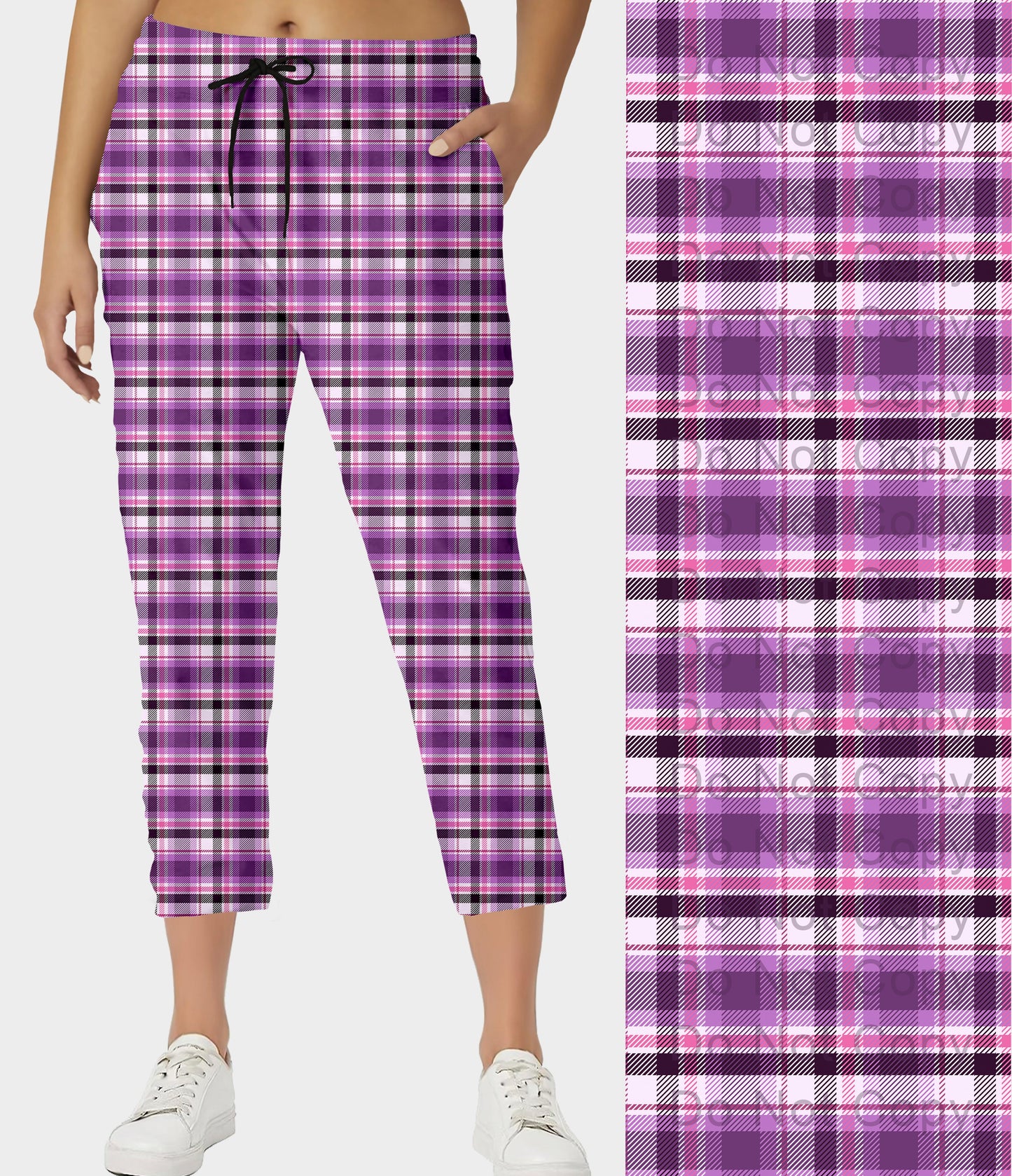 RTS - Pretty in Purple Plaid Capri Joggers