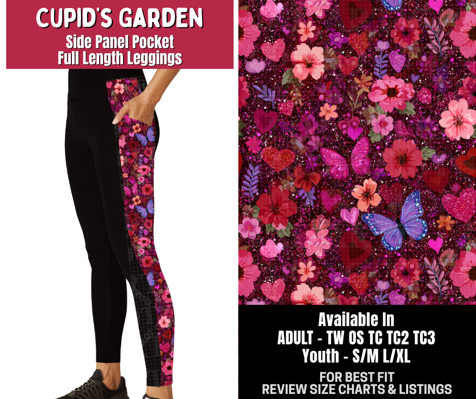 Preorder! Closes 10/14. ETA Jan. Cupid's Garden Side Panel Pocket Full Length Leggings