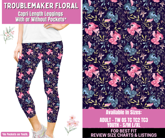 Preorder! Closes 1/12. ETA March. Troublemaker Floral Capri Length Leggings w/wo Pockets