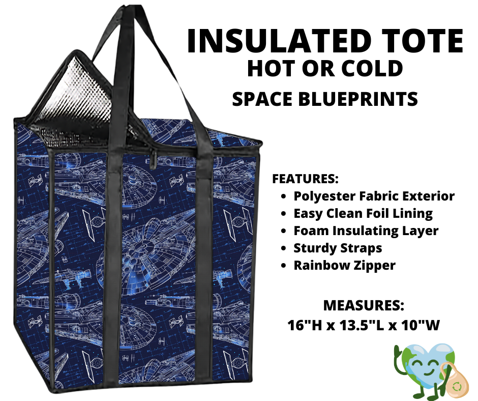 Space Blueprints Insulated Tote