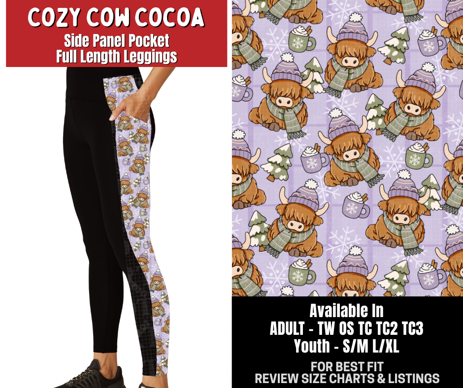 Preorder! Closes 8/31. ETA Dec. Cozy Cow Cocoa Side Panel Pocket Full Length Leggings
