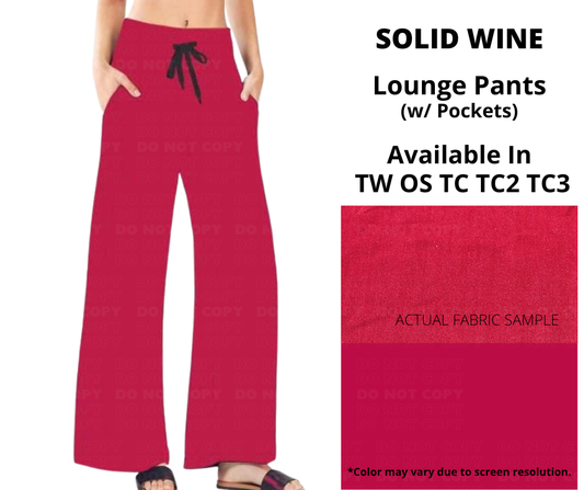 Preorder! Closes 2/4. ETA May. Solid Wine Full Length Lounge Pants