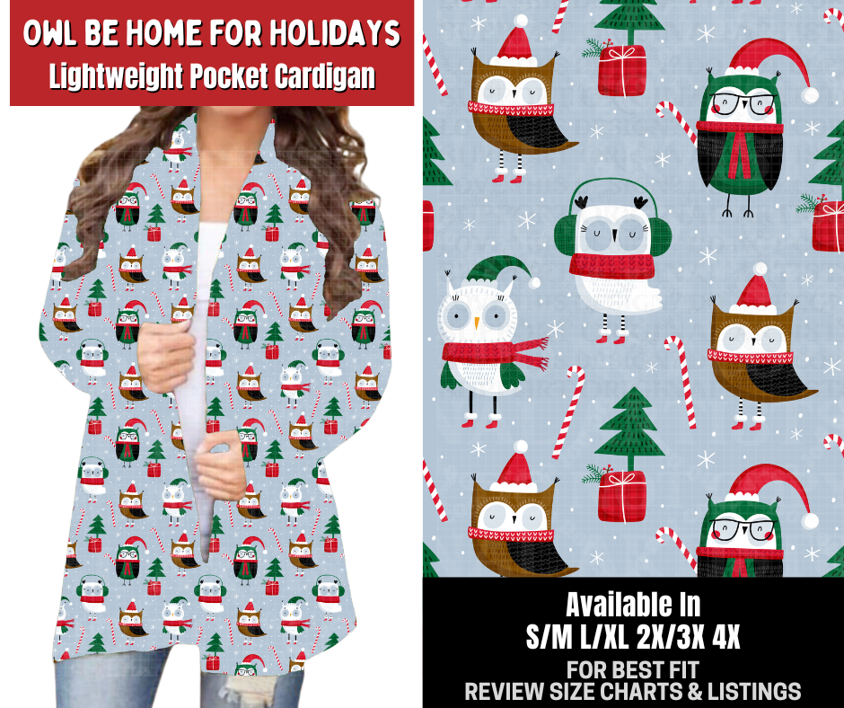 Preorder! Closes 8/31. ETA Dec. Owl Be Home For Christmas Cardigan