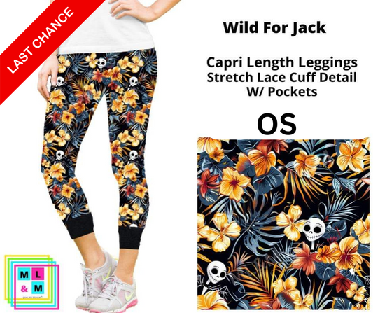 Wild For Jack Lace Cuff Capris w/ Pockets