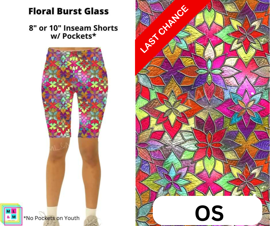 Floral Burst Glass Shorts w/ Pockets