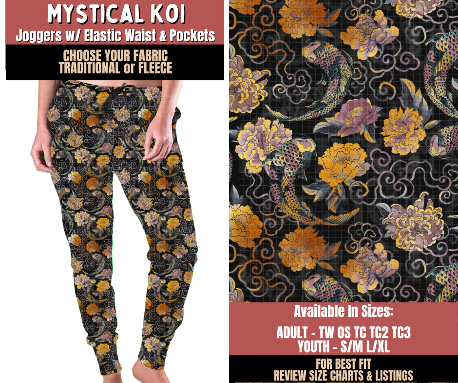 Preorder! Closes 10/22. ETA Jan. Mystical Koi Joggers Choose Fleece or Traditional