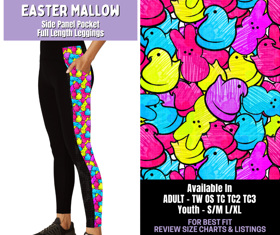 Preorder! Closes 1/22. ETA April. Easter Mallow Side Panel Pocket Full Length Leggings