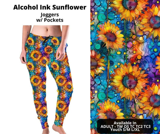 Preorder! Closes 10/24. ETA Dec. Alcohol Ink Sunflower Joggers