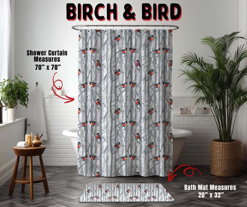 Preorder! Closes 9/2. ETA Dec. Birch & Bird Custom Shower Curtain and/or Bath Mat