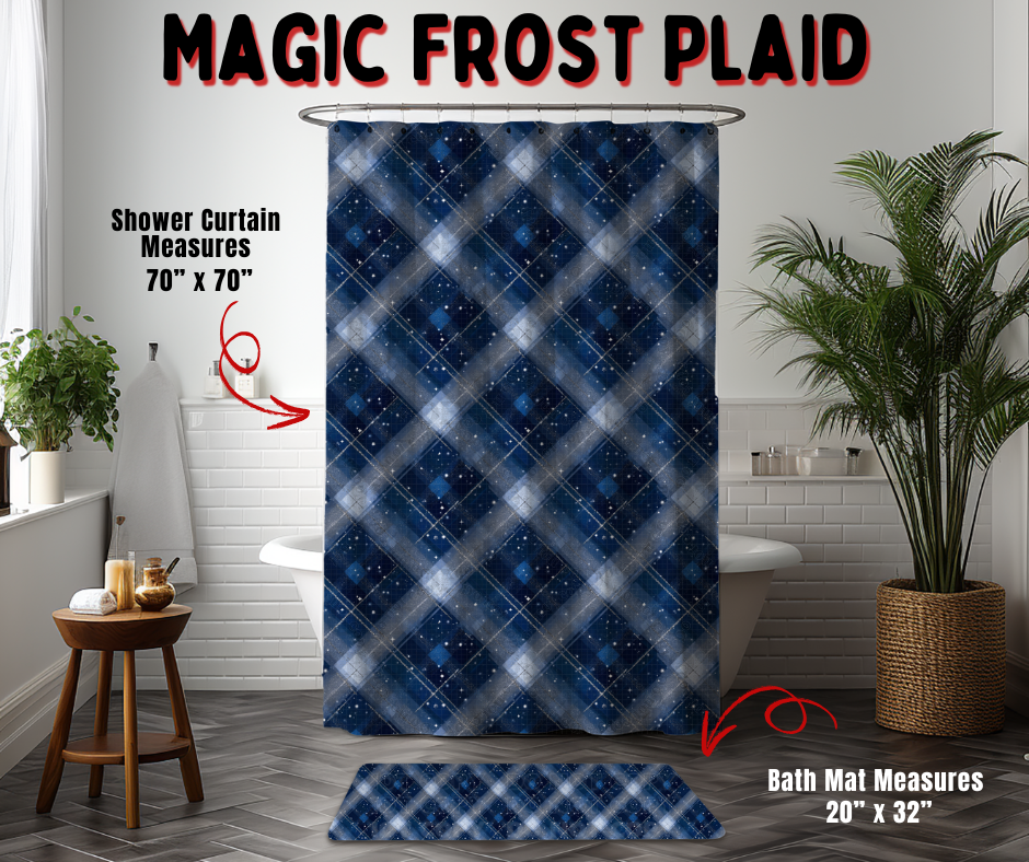 Preorder! Closes 9/2. ETA Dec. Magic Frost Plaid Custom Shower Curtain and/or Bath Mat