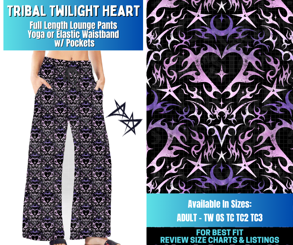 Preorder! Closes 12/17. ETA March. Tribal Twilight Heart Full Length Lounge Pants