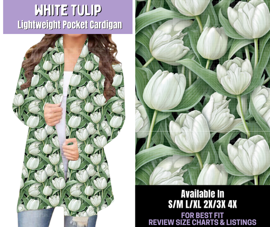 Preorder! Closes 1/22. ETA April. White Tulip Pocket Cardigan