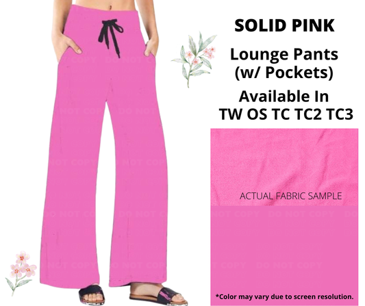 Preorder! Closes 1/12. ETA March. Solid Pink Full Length Lounge Pants
