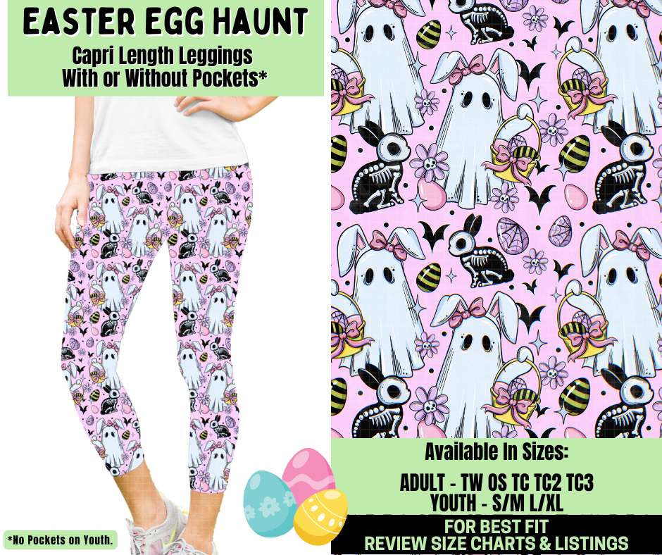 Preorder! Closes 1/19. ETA April. Easter Egg Haunt Capri Length Leggings w/wo Pockets