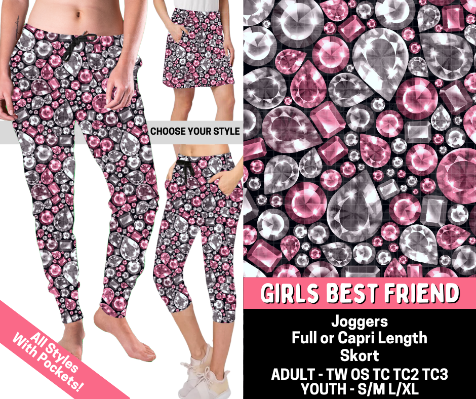 Preorder! Closes 5/28. ETA Aug. Girls Best Friend Combo Jogger Lengths & Skort