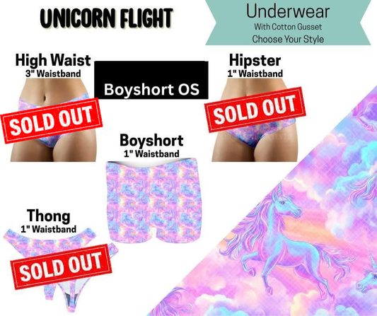 Unicorn Flight High Waist, Boyshort Underwear