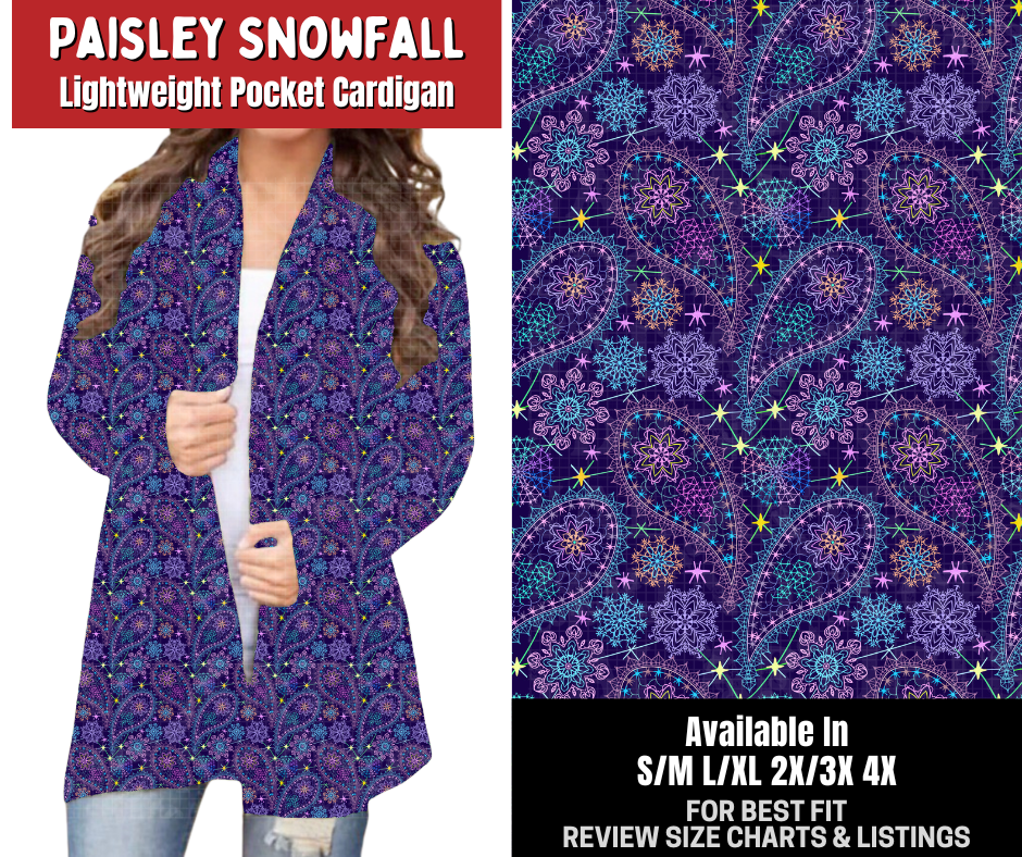 Preorder! Closes 8/31. ETA Dec. Paisley Snowfall Cardigan