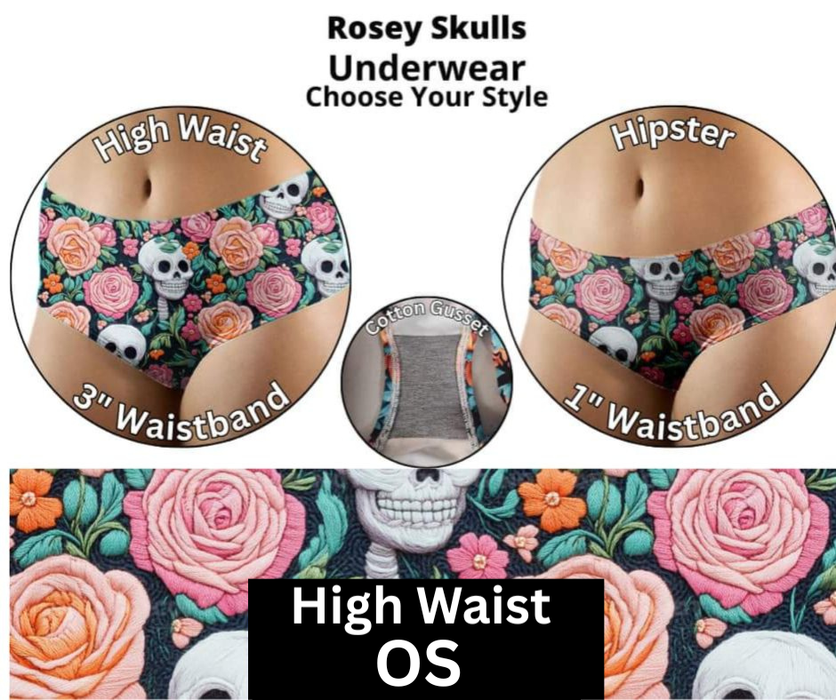 Rosey Skulls Hipster & High Waist Underwear