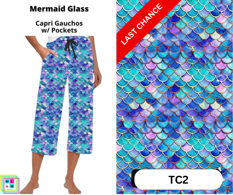 Mermaid Glass Capri Gauchos