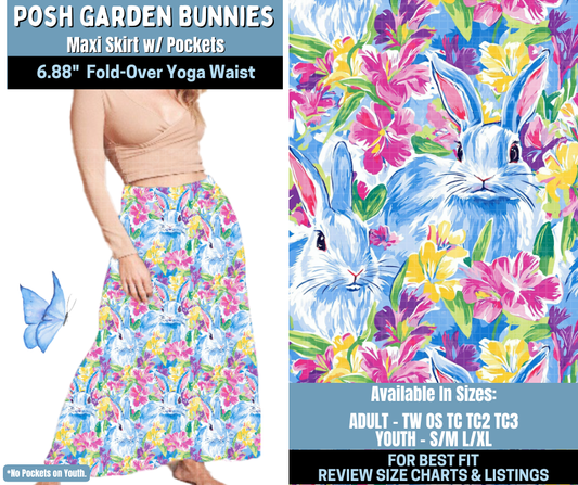 Preorder! Closes 1/15. ETA April. Posh Garden Bunnies Maxi Skirt