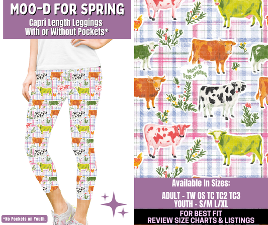 Preorder! Closes 1/14. ETA April. Moo-d For Spring Capri Length Leggings w/wo Pockets