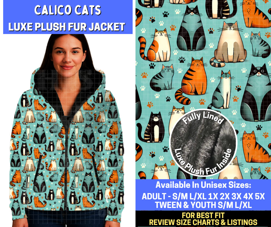 Preorder! Closes 10/29. ETA Jan. Calico Cats Luxe Fur Jacket
