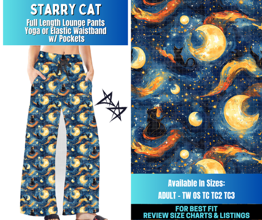 Preorder! Closes 12/17. ETA March. Starry Cat Full Length Lounge Pants