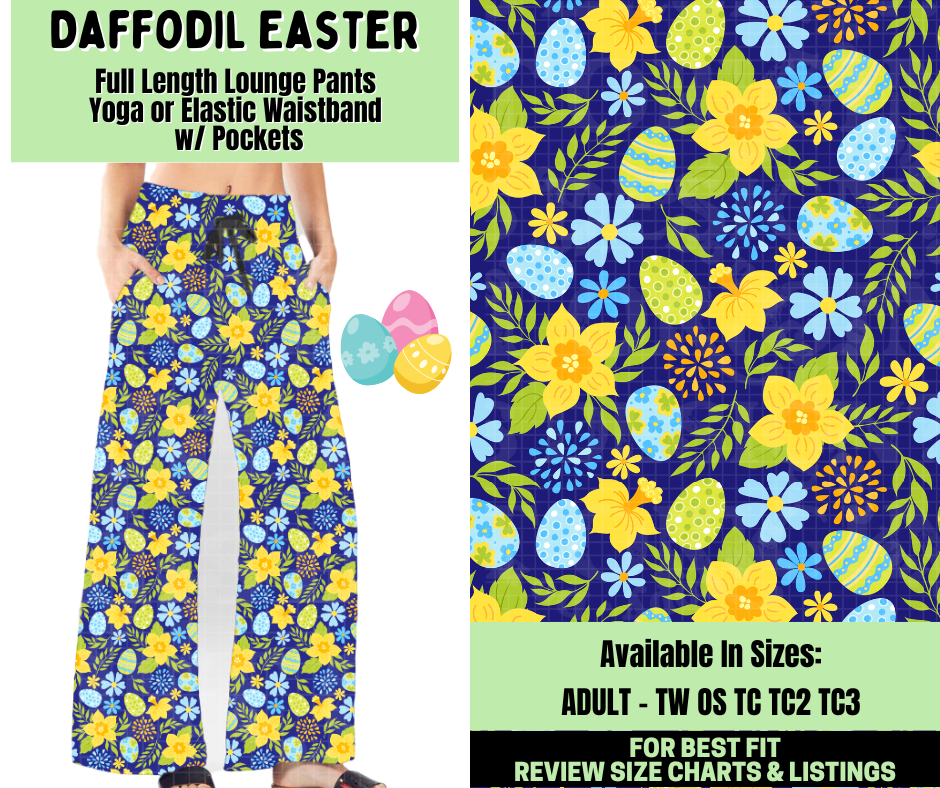 Preorder! Closes 1/19. ETA April. Daffodil Easter Full Length Lounge Pants