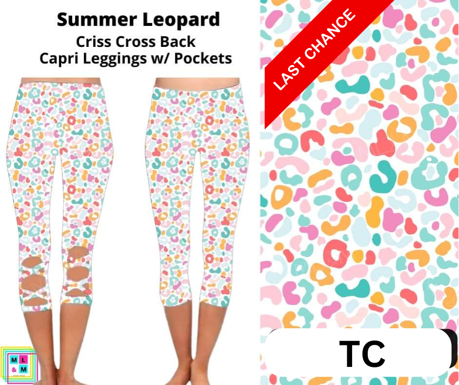 Summer Leopard Criss Cross Capri w/ Pockets