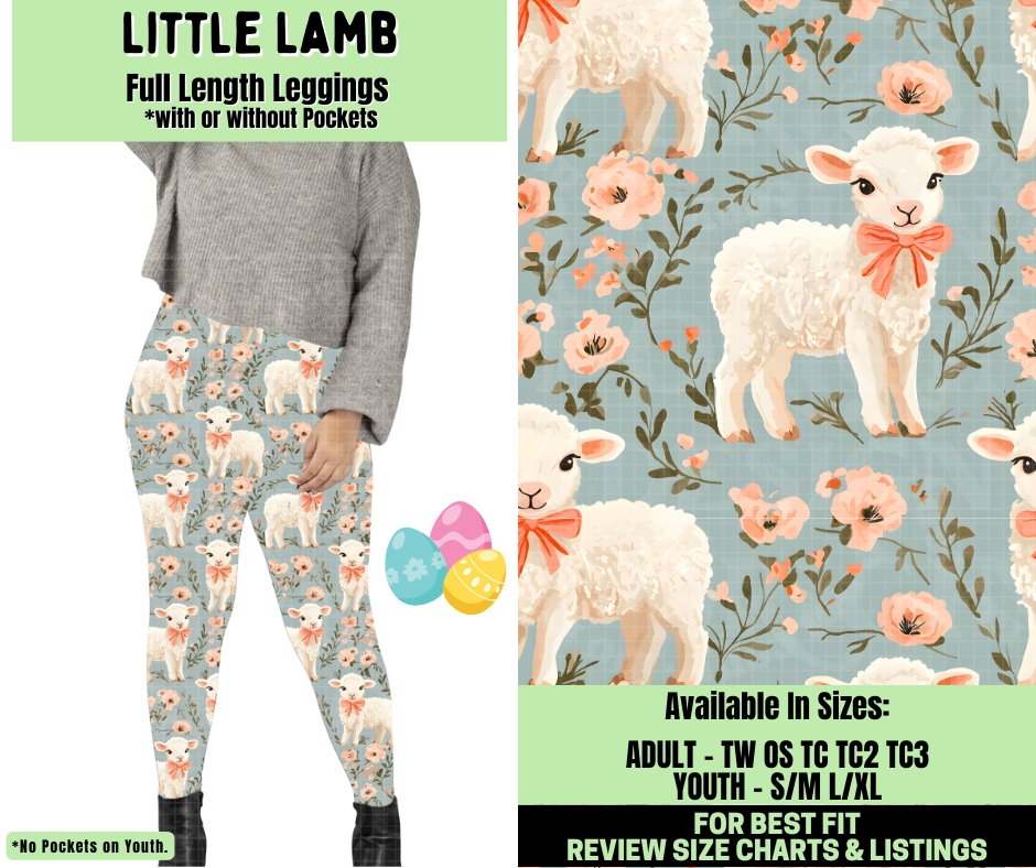 Preorder! Closes 1/19. ETA April. Little Lamb Full Length Leggings w/wo Pockets