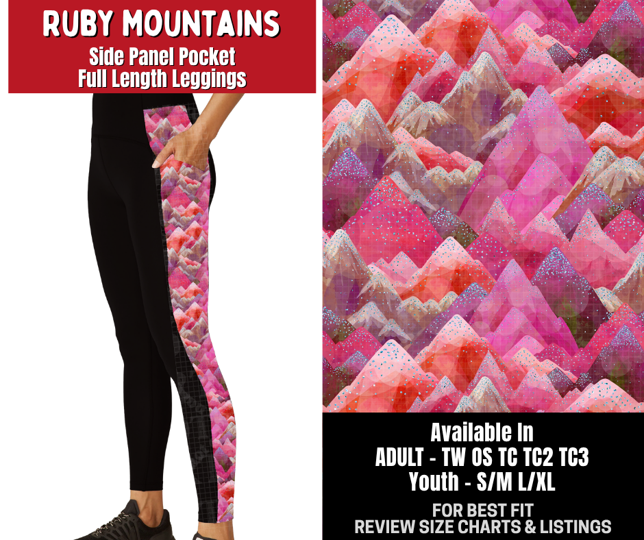 Preorder! Closes 10/26. ETA Jan. Ruby Mountains Side Panel Pocket Full Length Leggings