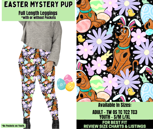 Preorder! Closes 1/19. ETA April. Easter Mystery Pup Full Length Leggings w/wo Pockets