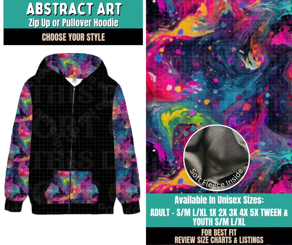 Preorder! Closes 11/12. ETA Feb. Abstract Art Zip-Up or Pullover Hoodie