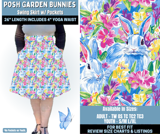 Preorder! Closes 1/15. ETA April. Posh Garden Bunnies Swing Skirt