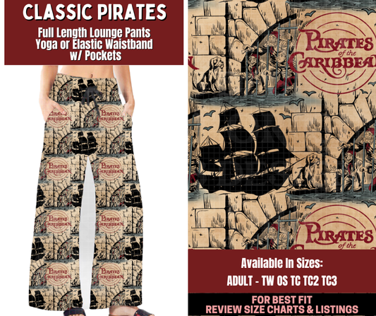 Preorder! Closes 2/4. ETA May. Classic Pirates Full Length Lounge Pants