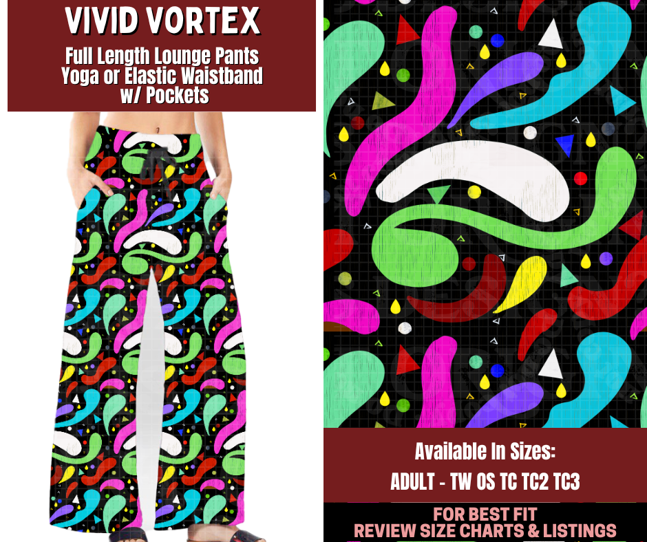 Preorder! Closes 2/4. ETA May. Vivid Vortex Full Length Lounge Pants