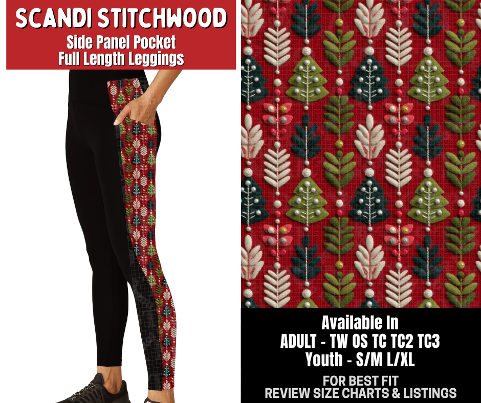 Preorder! Closes 8/31. ETA Dec. Scandi Stitchwood Side Panel Pocket Full Length Leggings
