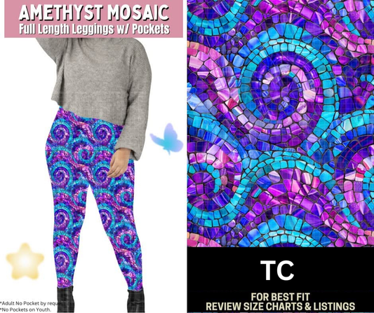 Amethyst Mosaic Full Length Leggings w/ Pockets