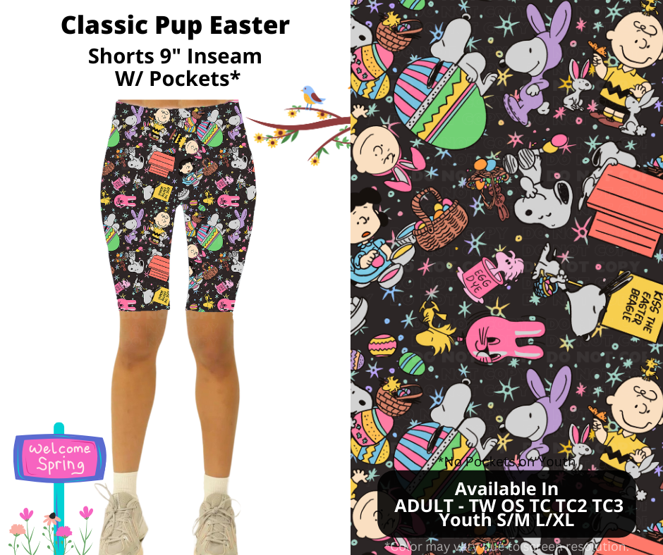 Preorder! Closes 1/22. ETA April. Classic Pup Easter Jamaica Shorts w/wo Pockets