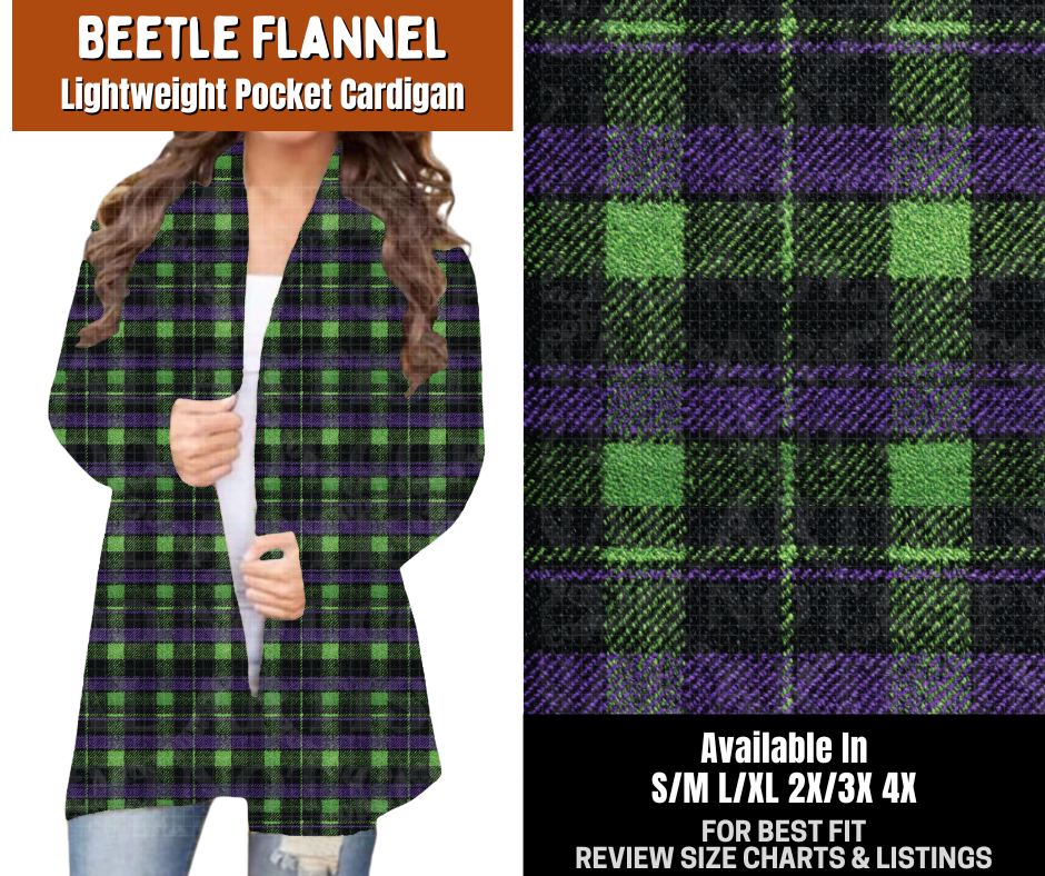 Preorder! Closes 7/13. ETA Oct. Beetle Flannel Pocket Cardigan