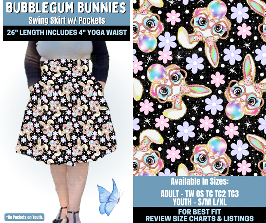 Preorder! Closes 1/15. ETA April. Bubblegum Bunnies Swing Skirt