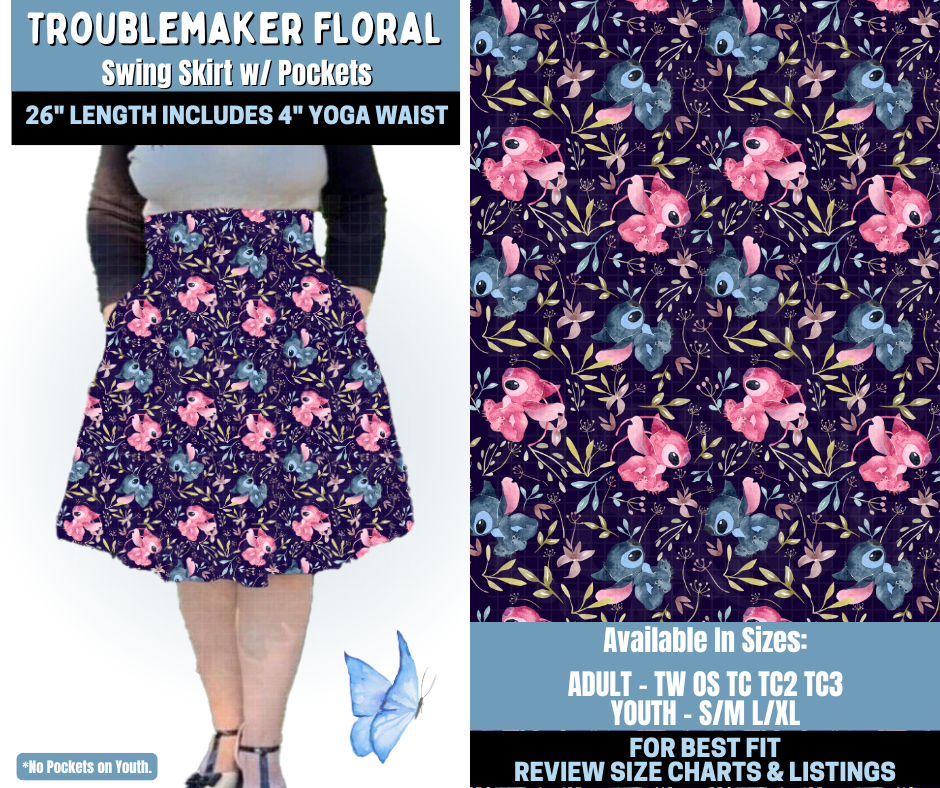 Preorder! Closes 1/15. ETA April. Troublemaker Floral Swing Skirt