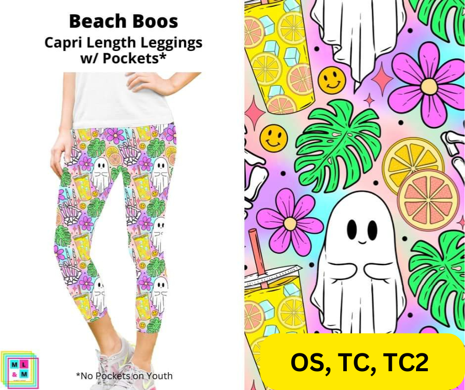 Beach Boos Capri Length Leggings w/ Pockets