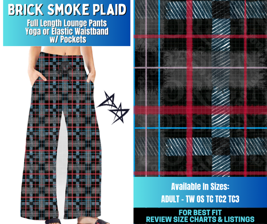 Preorder! Closes 12/17. ETA March. Brick Smoke Plaid Full Length Lounge Pants