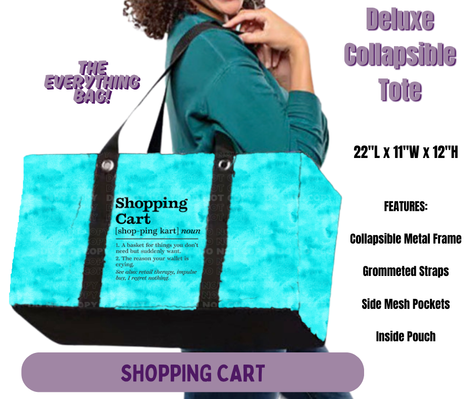 Preorder! Closes 5/14. ETA Aug. Shopping Cart Collapsible Tote